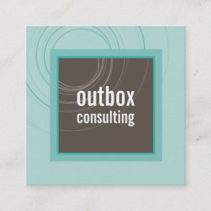 MODERN LOGO smart square icon monogram mint brown Square Business Card