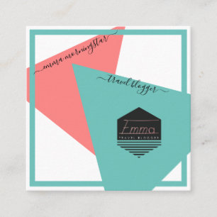 Modern Logo Social Media Geometric YOUR COLORS Square Business Card