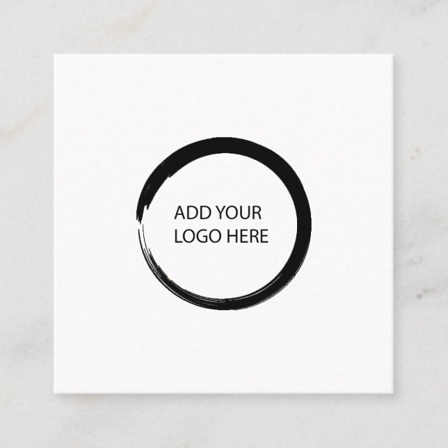 Modern logo social media professional simple white square business card (Front)