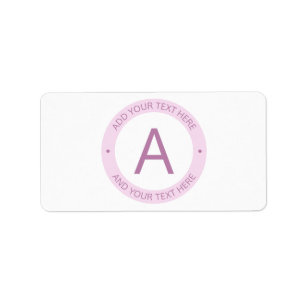 Modern Logo Style Monogram   Light Purple Pink Label