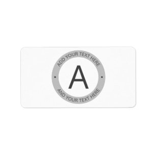 Modern Logo Style Monogram White & Grey Label