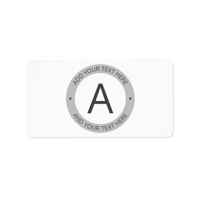 Modern Logo Style Monogram | White & Grey Label (Front)