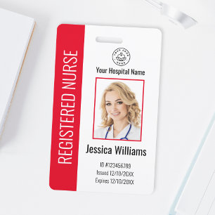 Modern Logo Template Employee Photo Name Nurse ID Badge