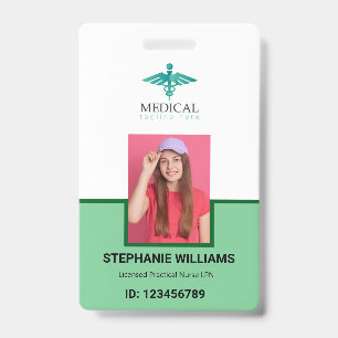 Modern Logo Template Employee Photo Name Nurse ID Badge