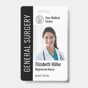 Modern Logo Template Employee Photo Name Nurse ID Badge
