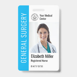 Modern Logo Template Employee Photo Name Nurse ID Badge