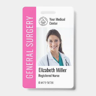 Modern Logo Template Employee Photo Name Nurse ID Badge