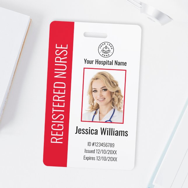 Modern Logo Template Employee Photo Name Nurse ID  ID Badge (Creator Uploaded)