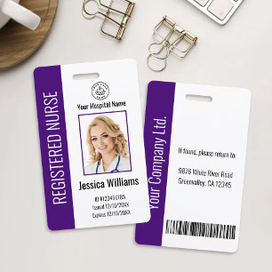 Modern Logo Template Employee Photo Name Nurse ID ID Badge
