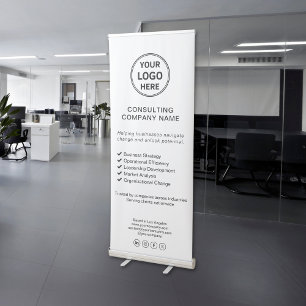 Modern Logo White Business Event Consultant Retractable Banner