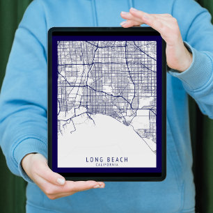 Modern Long Beach City Map Poster