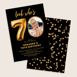 Modern Look Who's 70 Photo 70th Birthday Invitation