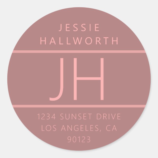 Modern Looking Address or/Other Information  Classic Round Sticker (Front)