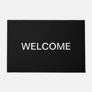 Modern Looking Bold Black White Text Doormat