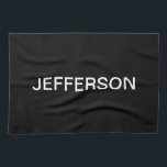 Modern Looking Bold Black White Text Tea Towel<br><div class="desc">Modern & customisable,  edit as you like!</div>