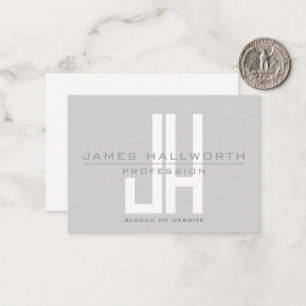 Modern Looking Business Monogram   Grey Card