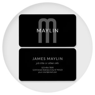 Modern Looking Monogrammed Name   Black Grey White