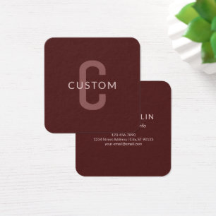 Modern Looking Monogrammed Name Maroon Red