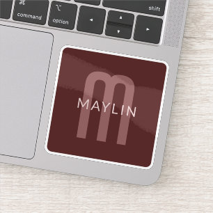 Modern Looking Monogrammed Name   Maroon Red