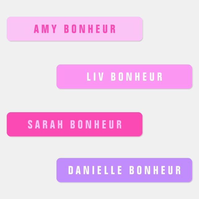 Modern Looking Names  | Pink & Purple Iron-on (Group)