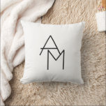 Modern Looking Overlapping Initials Cushion<br><div class="desc">Modern,  overlapping initials,  customise as you like!</div>