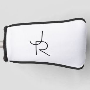Modern Looking Overlapping Initials Golf Head Cover