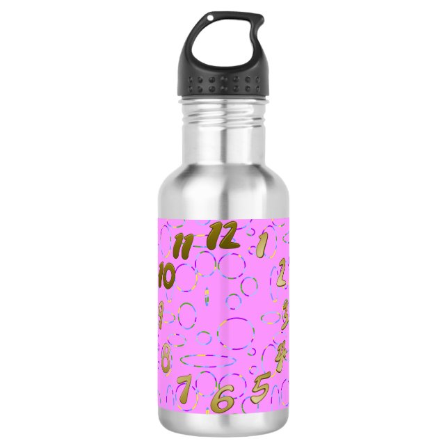 Modern Loops on Pink Magenta Water Bottle (Front)