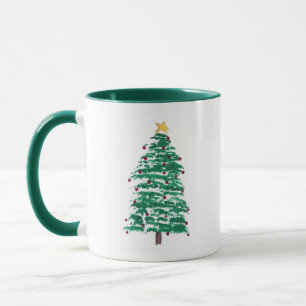Modern Loose Painting Christmas Tree Mugs