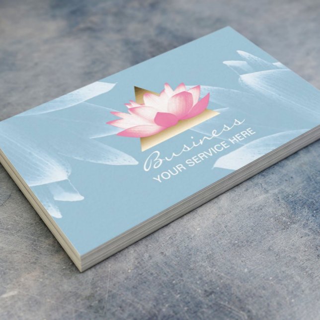 Modern Lotus Flower Elegant Spa & Salon Business Card (Creator Uploaded)