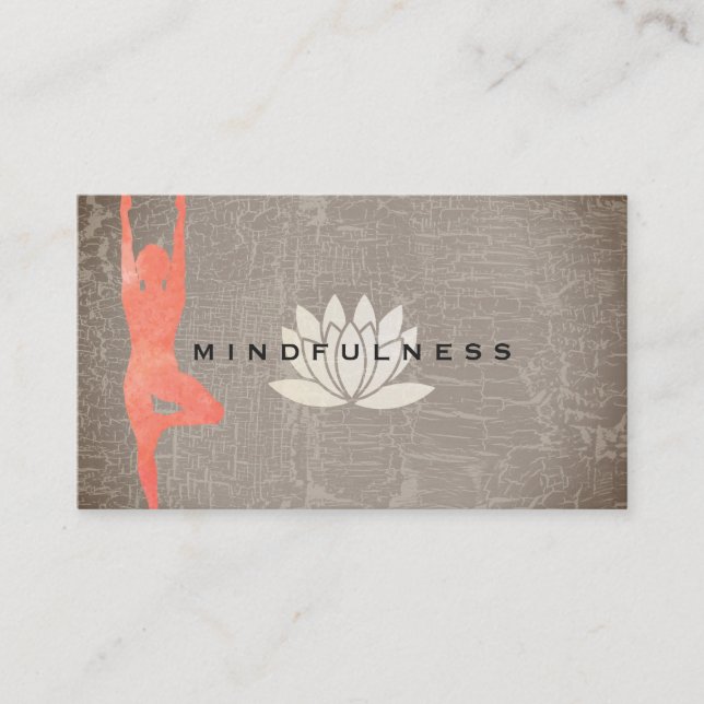 Modern Lotus Flower Yoga Pose Business Card (Front)