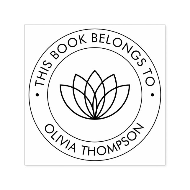 Modern Lotus This Book Belongs To Self-inking Stamp (Design)