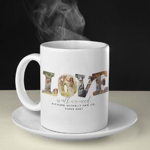 Modern Love 4 Personalised Photo Collage Family  Coffee Mug