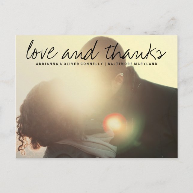 Modern Love And Thanks | Couple Photo2 Postcard (Front)