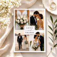 Modern Love and Thanks Photo Collage Wedding