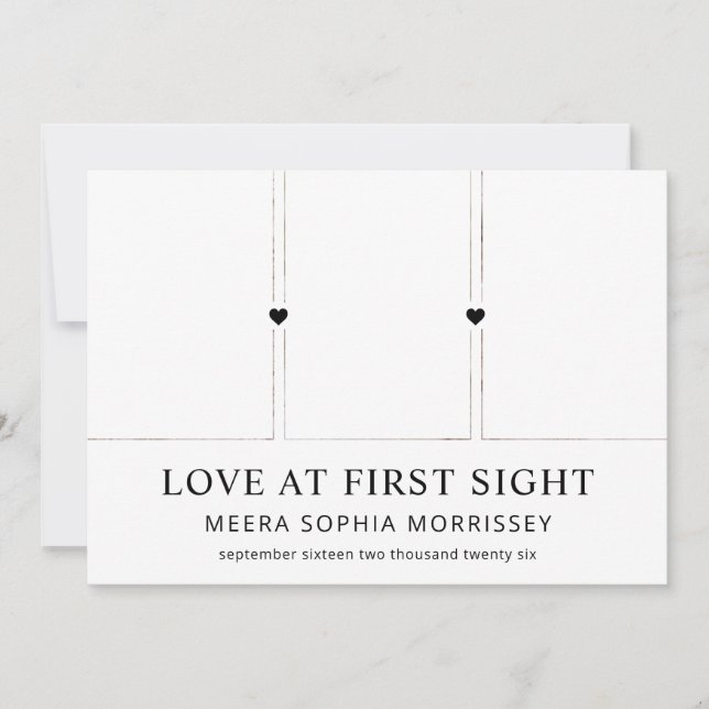 Modern Love At First Sight 4 Photos Birth Announcement (Front)