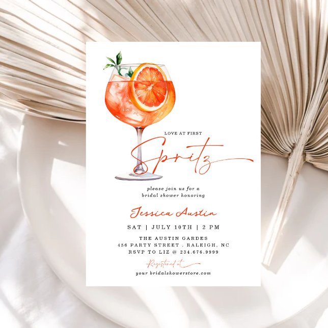 Modern Love At First Spritz Bridal Shower  Invitat Invitation (Creator Uploaded)