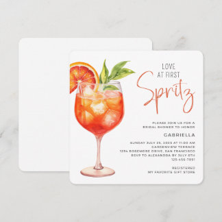 Modern Love At First Spritz Bridal Shower Invitation