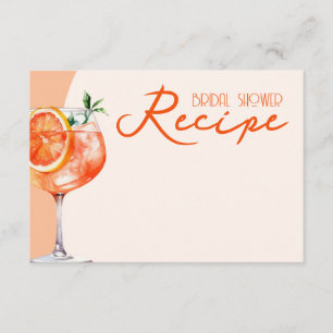 Modern love at first Spritz Bridal Shower Recipe Enclosure Card