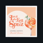 Modern Love at First Spritz Retro Bridal Shower  Napkin<br><div class="desc">Modern Love at First Spritz Retro Bridal Shower Napkins</div>