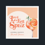 Modern Love at First Spritz Retro Bridal Shower  Napkin<br><div class="desc">Modern Love at First Spritz Retro Bridal Shower Napkins</div>