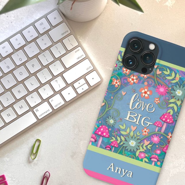 Modern Love Big Pastel Floral Dragonfly Custom  Case-Mate iPhone Case (Creator Uploaded)