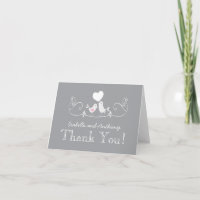 Modern Love Birds Baby Shower Thank You Note Card