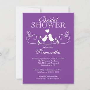 Modern Love Birds Bridal Shower Invitation