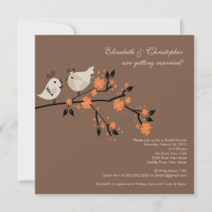 Modern Love Birds Bridal Shower Invitation