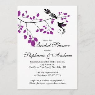 Modern Love Birds Couples Bridal Shower Invitation