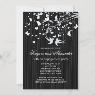 Modern Love Birds Engagement Party Invitations