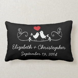 Modern Love Birds Personalised Throw Pillow