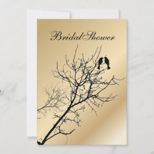 modern love birds rustic country wedding invitation