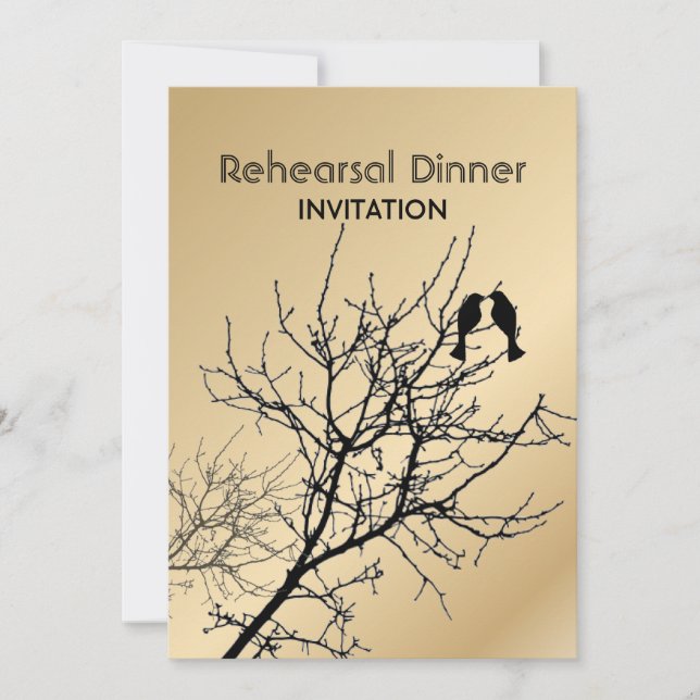modern love birds rustic country wedding invitation (Front)
