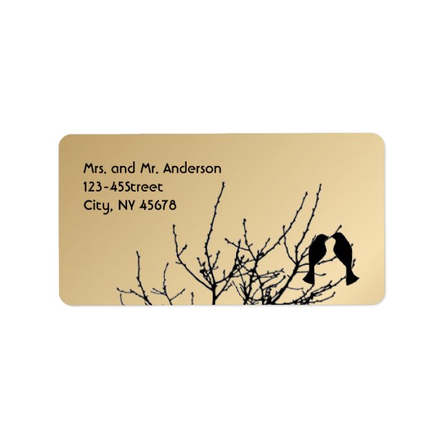 modern love birds rustic country wedding label (Front)